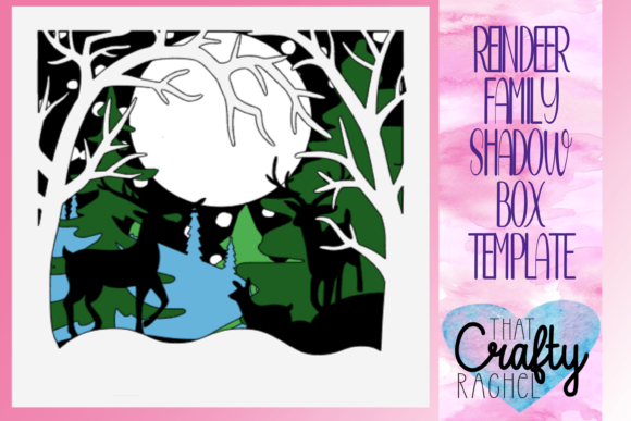 Download Winter Forest with Reindeers Shadow Box - Winter Collection