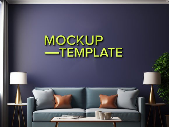 Download Wall Logo Mockup in Minimalist Room - Wall logo Collection