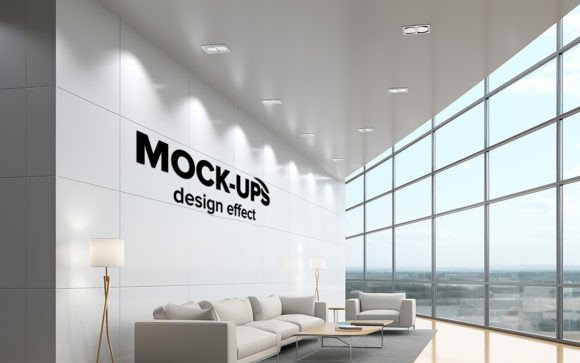 Download Office Waiting Room Wall Logo Mockup - Wall logo Collection