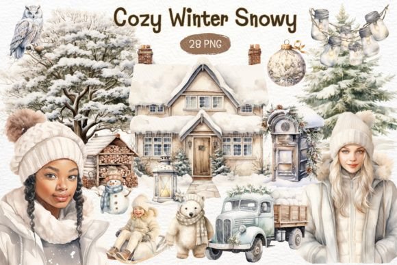 Download Cozy Winter Snowy Sublimation Clipart - Winter Collection