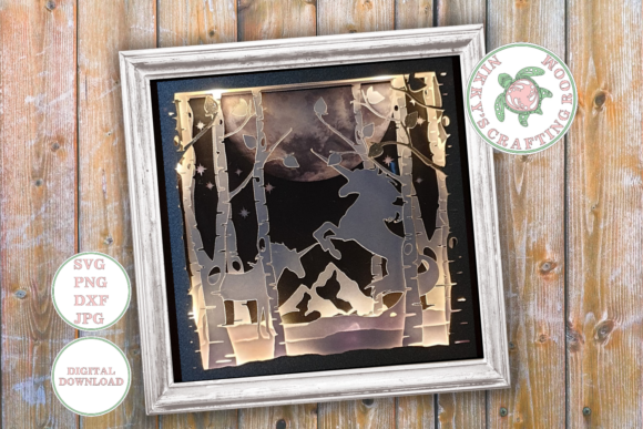 Download Fantasy Unicorn 3d Shadow Box Template - Premium Resources