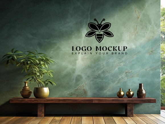 Download Marble Wall Logo Mmockup Black Psd - Wall logo Collection