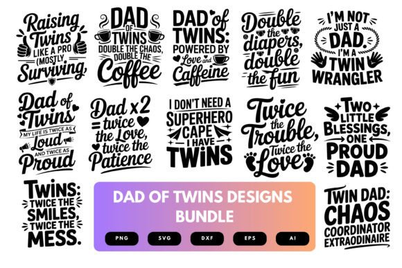 Download Dad of Twins SVG Bundle - Premium Resources