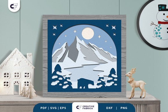 Download Winter River 3D Shadow Box SVG - Winter Collection