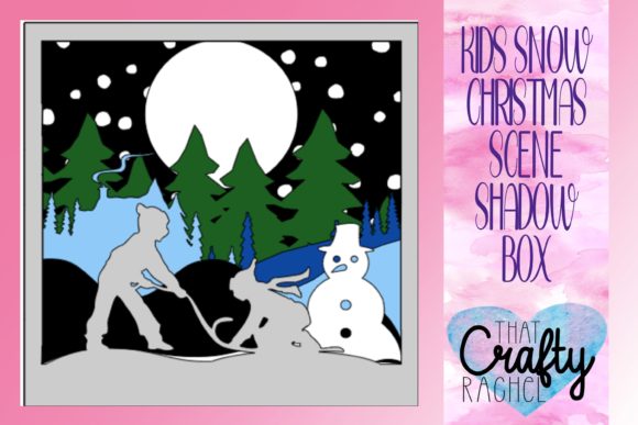 Download Winter Scene Children Shadow Box SVG - Winter Collection