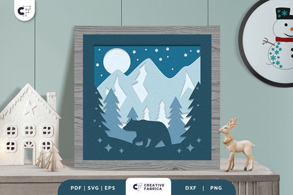 Download Winter Snowy Landscape 3D Paper Cut - Winter Collection