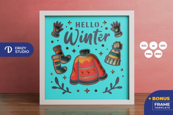 Download Hello Winter 3D Shadow Box SVG - Winter Collection