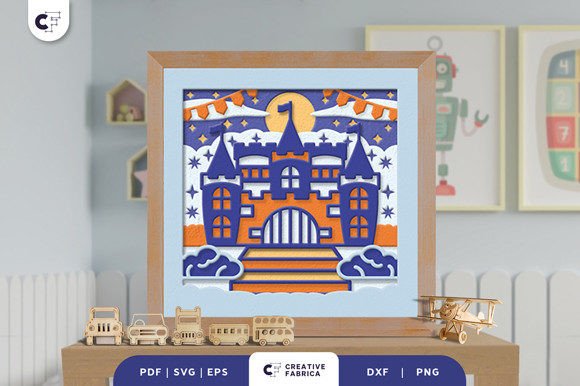 Download Fantasy Castle 3D Shadow Box Paper Cut - Premium Resources