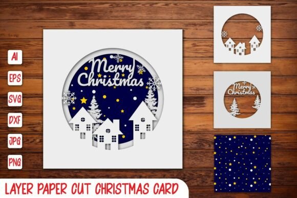 Download Christmas Village | Layered Winter Shadow Box - Winter Collection