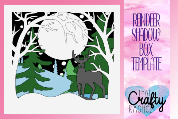 Download Winter Forest with Reindeer Shadow Box - Winter Collection